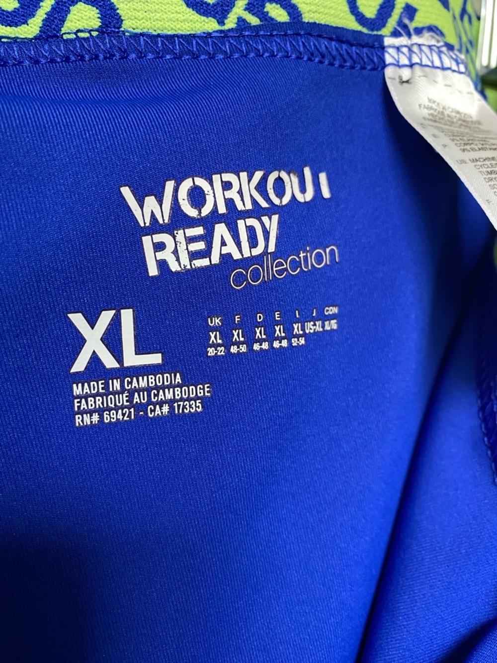 Reebok Bright Blue Cropped Leggings with Logo Waistband - Picture 6 of 7